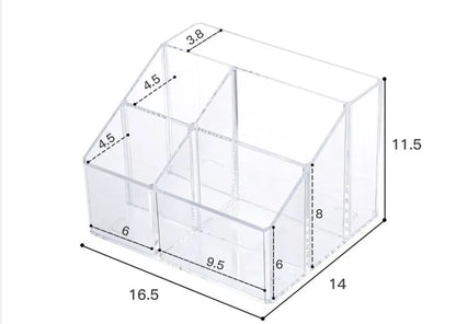 Transparent acrylic 3-5 grid makeup box, makeup brush bucket, makeup organizer