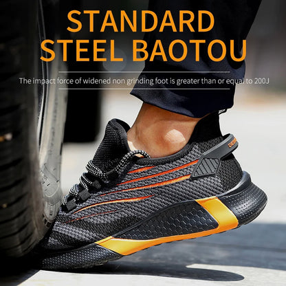 Safety Men Work Safety Shoes Anti-puncture Protective Shoes Men Indestructible Work Shoes Men Boots Lightweight Breathable Safety Boots