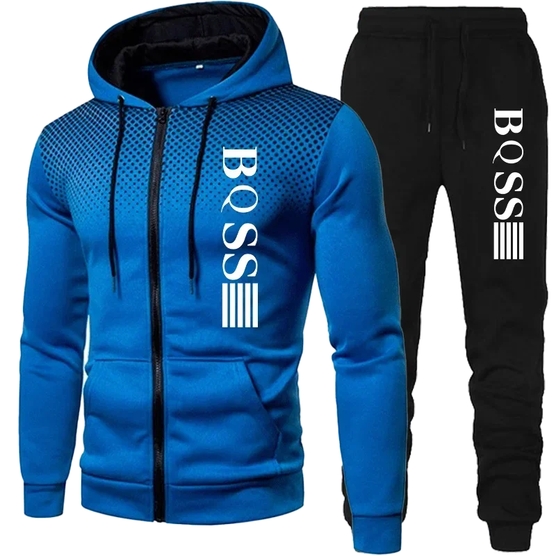 family Men and women Clothing Spotted Sweatshirt Suit Hoodie and Pants Suit Fashion 2025  Winter Clothes New Two Piece Set