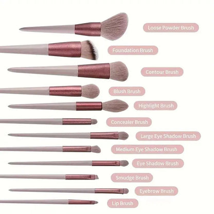 Deluxe Soft Makeup Brushes - 13pcs Set