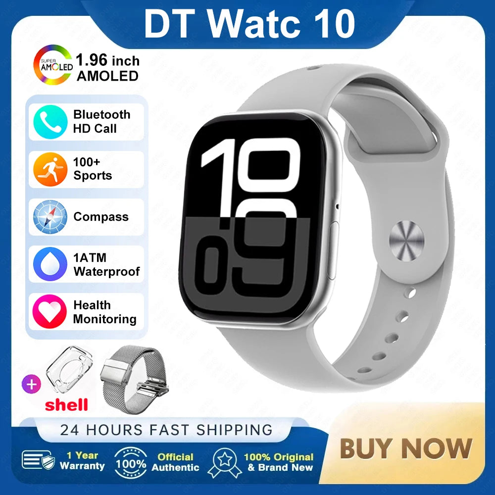 New For Apple 2025 DT Watch 10 Smart Watch Men HD AMOLED 4GB Memory Music 3D Surround Bluetooth Call Waterproof Smartwatch Woman