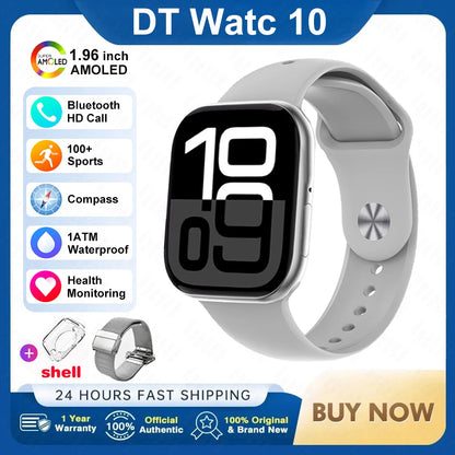 New For Apple 2025 DT Watch 10 Smart Watch Men HD AMOLED 4GB Memory Music 3D Surround Bluetooth Call Waterproof Smartwatch Woman