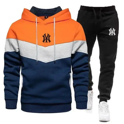 Men's Sets Spring Autumn Zipper Hoodie and Pants 2 Pieces Casual Tracksuit Male Brand Running Jogging Sportswear Suit