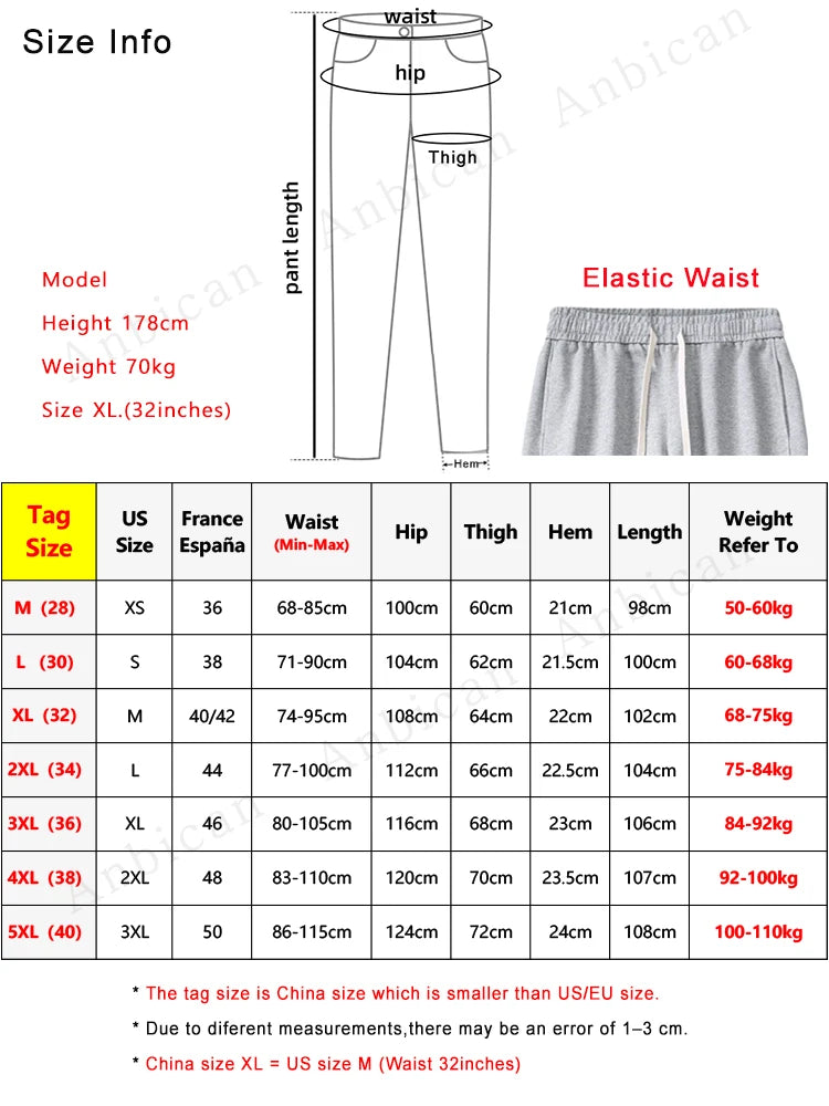 Men  Spring Autumn Sweatpants Korean Fashion Sportswear Drawstring Wide Leg Straight Track Pants Cotton