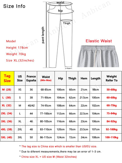 Men  Spring Autumn Sweatpants Korean Fashion Sportswear Drawstring Wide Leg Straight Track Pants Cotton