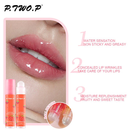 Lip Balm Makeup Strawberry Primer Moisturizing Transparent Lip Oil Long Lasting Hydrating Repair Lip Gloss