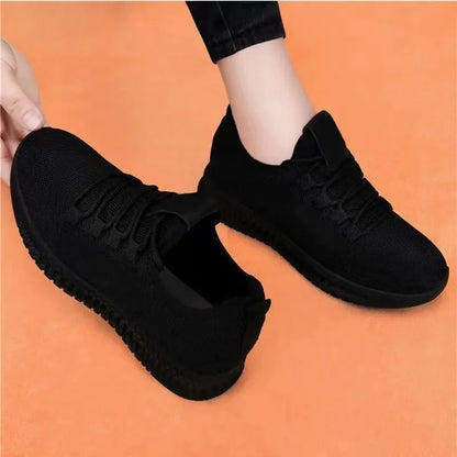 Women Casual Sport Shoes Light Sneakers Outdoor Breathable Black Running Shoes Tennis Shoes