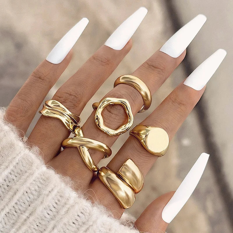 Radiant Bands: Gold Open Rings