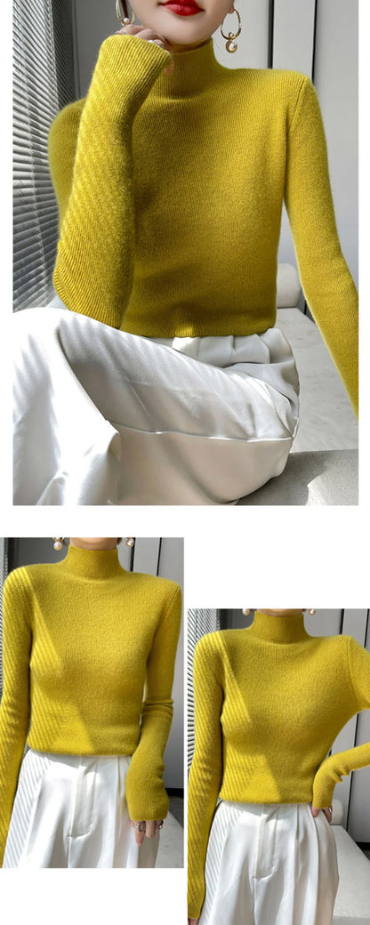 Solid Color Slim Fit Knit Sweater