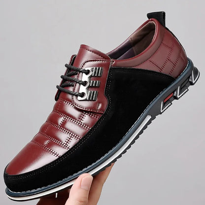 Men Formal Leather Shoes Breathable Driving Flats Spring Walking Office Work Shoes