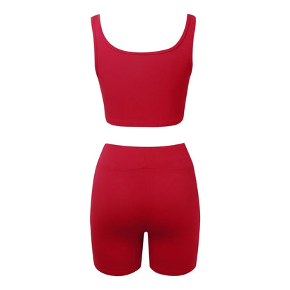 Ribbed Yoga Sets Workout for Women Two Pieces Gym Suits sportwear