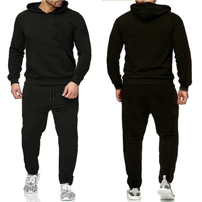 family Basic Men/Women 2Pcs/Sets Sweatshirt Hoodies Pants 2025 Gyms Fitness Tops Joggers Sportswear Tracksuits