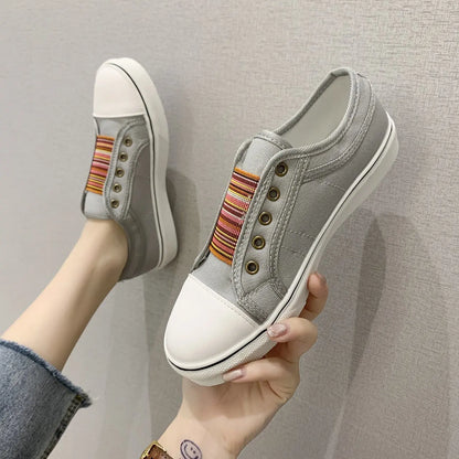 Canvas Flat Shoes Women Low-cut Trainers