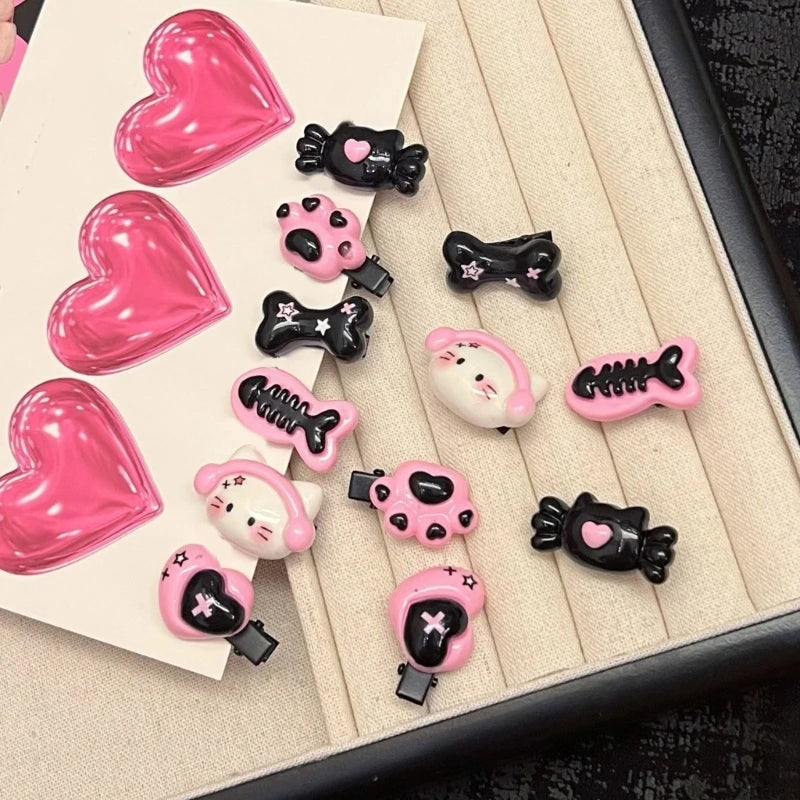 Gothic Mini Plastic Hair Clip Barrettes for Woman and Girls