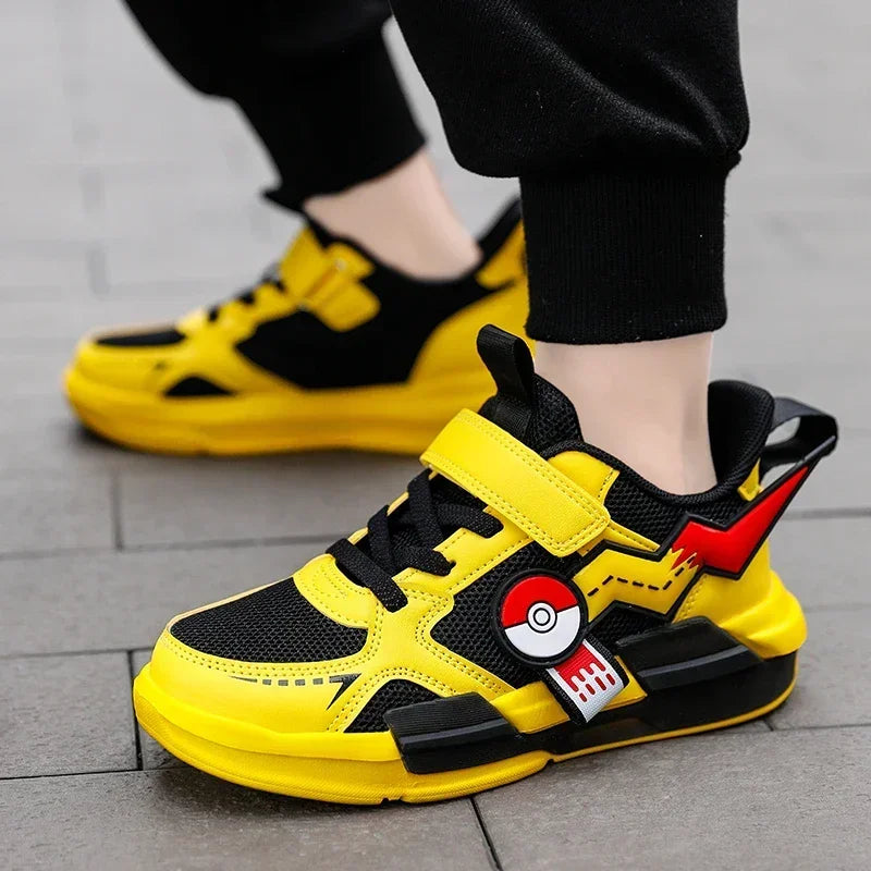 Pikachu-Themed Children's Cartoon Sports Shoes for Boys and Girls, Breathable and Lightweight, Available in Sizes EU28-39