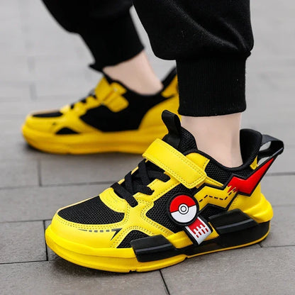 Pikachu-Themed Children's Cartoon Sports Shoes for Boys and Girls, Breathable and Lightweight, Available in Sizes EU28-39