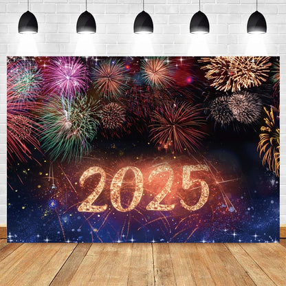 Happy New Year 2025 Backdrop