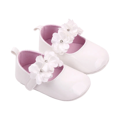 lovely dress shoes 0-15 months  Flower Decore Leather Flats Shoes. fashion and comfortable (Non-Slipper)