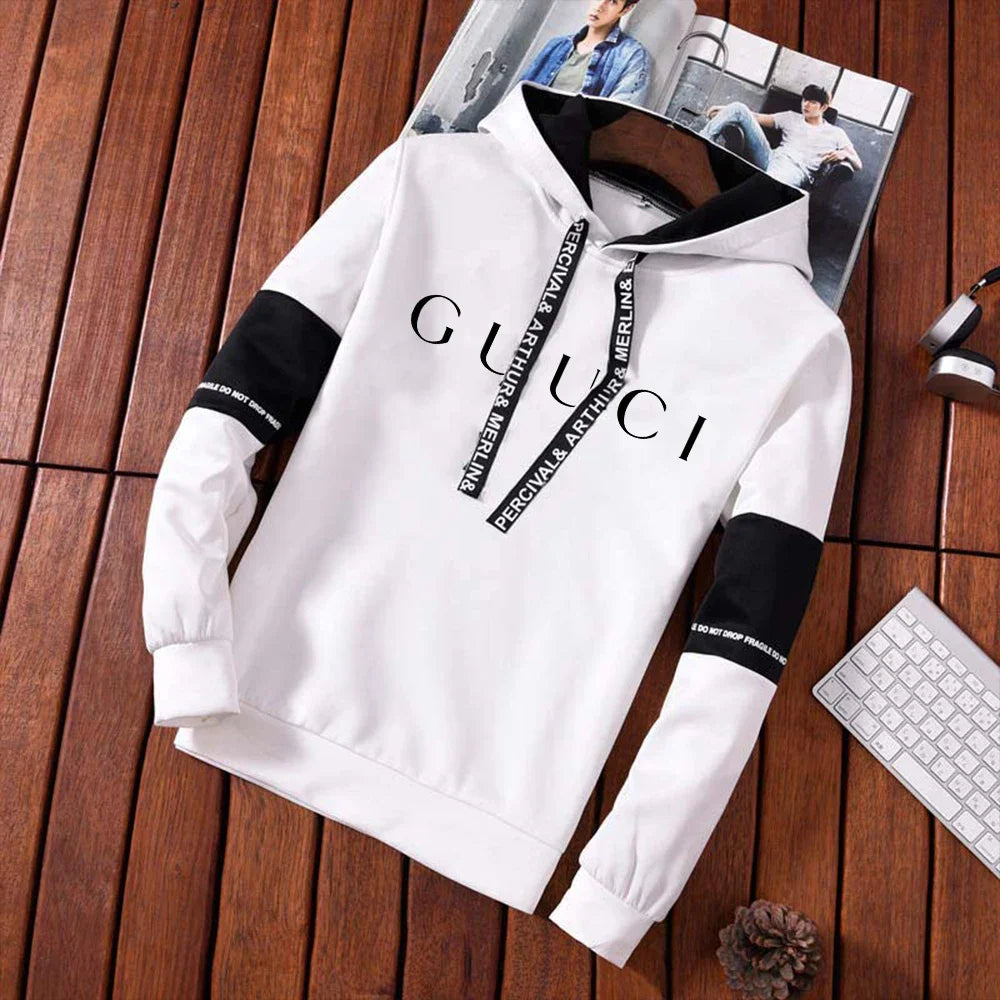 Trendy Men Tracksuit Casual Hooded Sweatshirt Jogging Sport Street Daily Clothing Printing Versatile Tops Pants Suit S-3XL