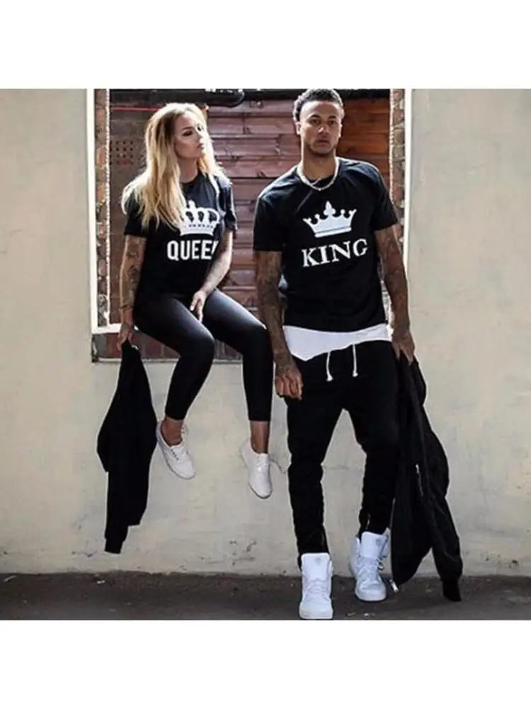 KING QUEEN Letter Crown Tops Clothes