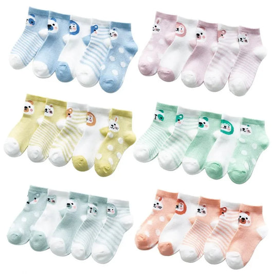 Sweet Steps: 5 Pairs Baby Socks