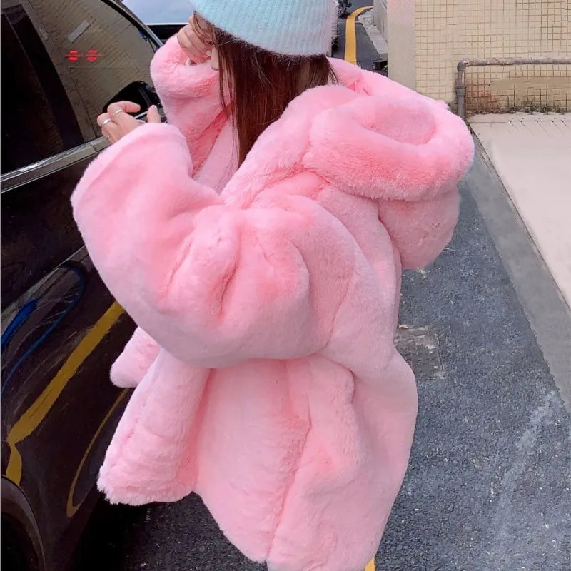 Pink Plush: Sweet Fur Coat