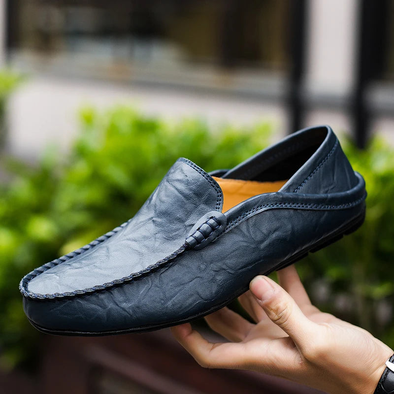 Summer Fashion Men Loafers Italian Casual Luxury Brand Men Shoes  Breathable Slip on Boat Shoes