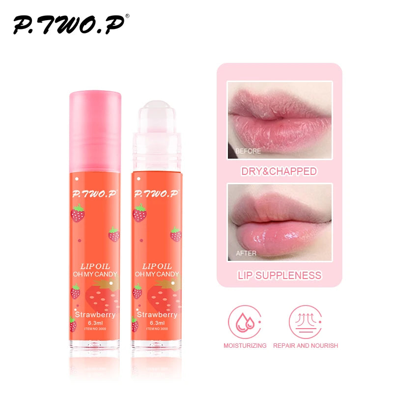 Lip Balm Makeup Strawberry Primer Moisturizing Transparent Lip Oil Long Lasting Hydrating Repair Lip Gloss