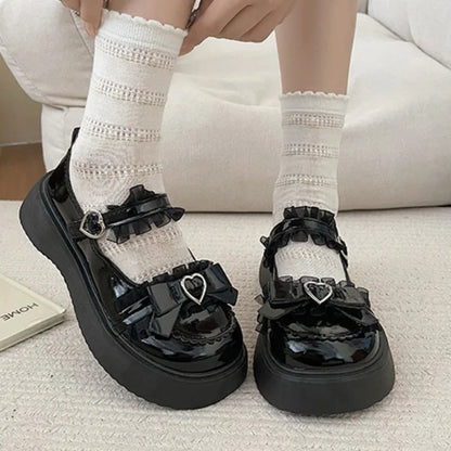 mom &me New Fashion Buckle Women's Pumps Spring Autumn Mary Jane Round Toe Solid Butterfly