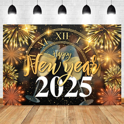 Happy New Year 2025 Backdrop