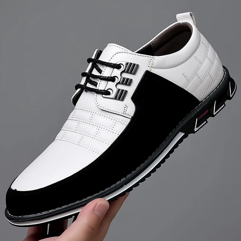 Men Formal Leather Shoes Breathable Driving Flats Spring Walking Office Work Shoes