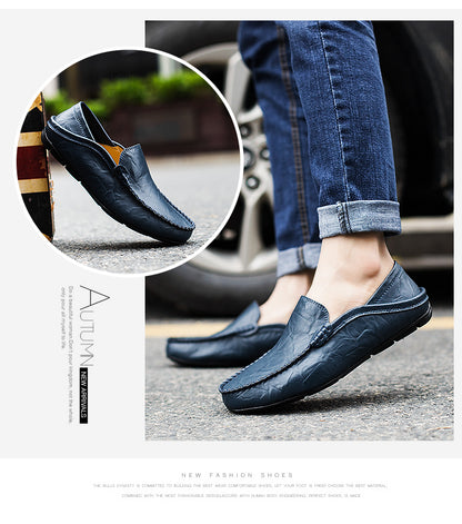 Summer Fashion Men Loafers Italian Casual Luxury Brand Men Shoes  Breathable Slip on Boat Shoes