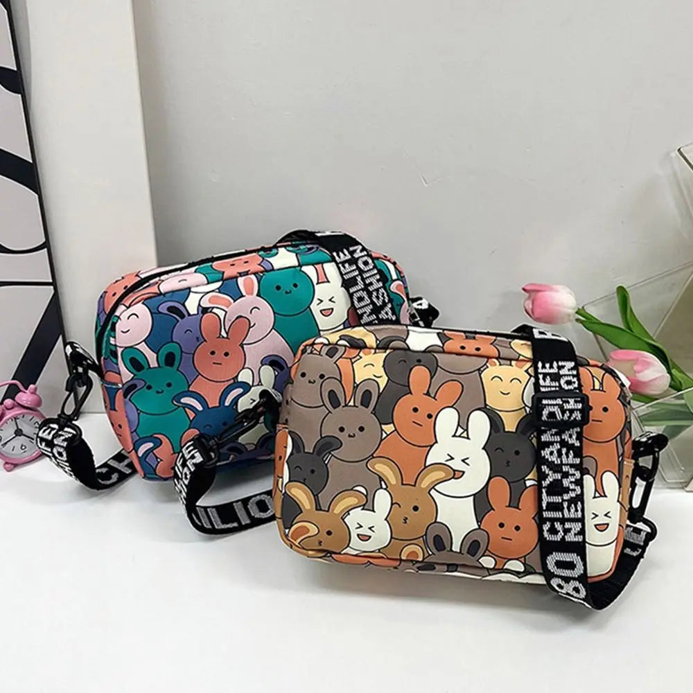 Fashion Large Capacity Shoulder Bags Oxford Cute Cartoon Rabbit Crossbody Bags