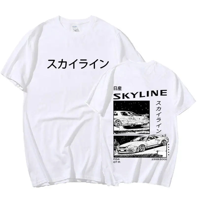 Men's Cotton T-Shirt Drift Japan Anime Oversized Print T Shirts