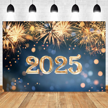 Happy New Year 2025 Backdrop