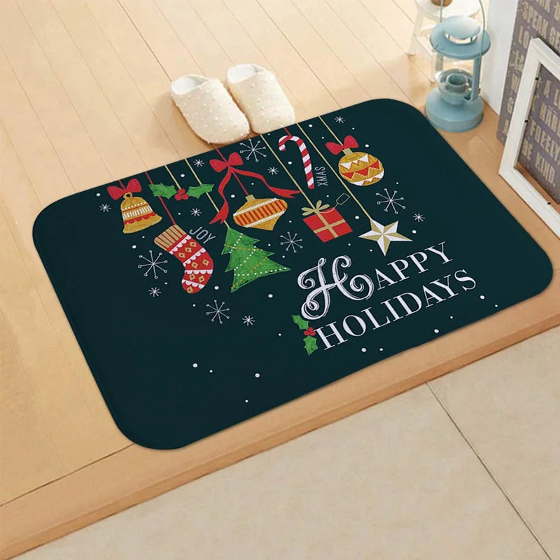 Merry Christmas Decorations for Home Elk Doormat Navidad Ornament New Year 2025 Gifts Xmas Party Decor Natal Noel 2024 Rug Mat