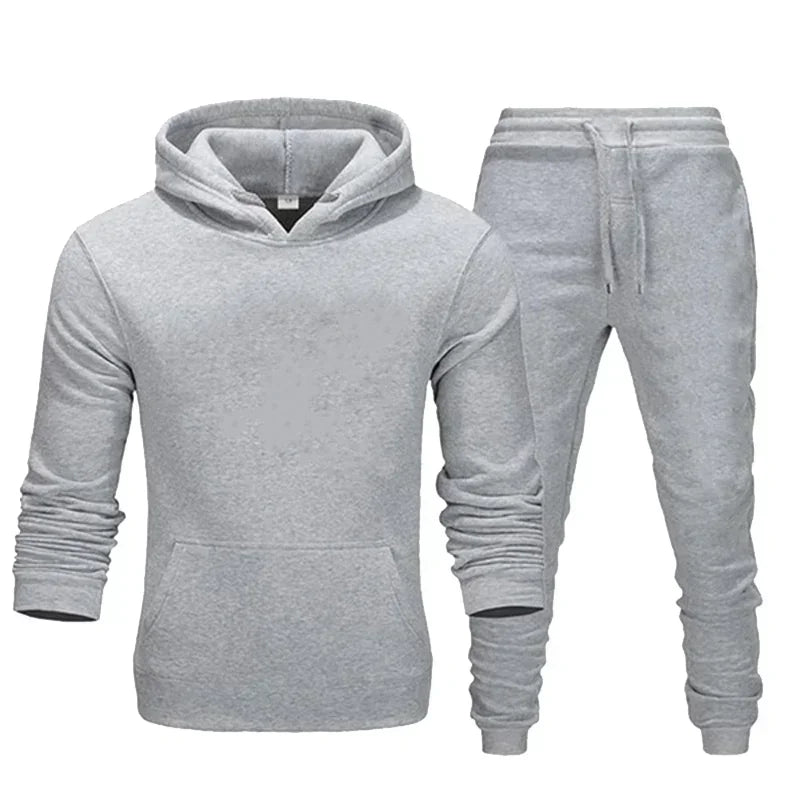 family Basic Men/Women 2Pcs/Sets Sweatshirt Hoodies Pants 2025 Gyms Fitness Tops Joggers Sportswear Tracksuits