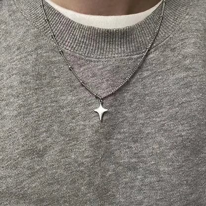 Simple Trendy Star  Necklace Pendant Neck Jewelry Accessories Women Men's Fashion Party