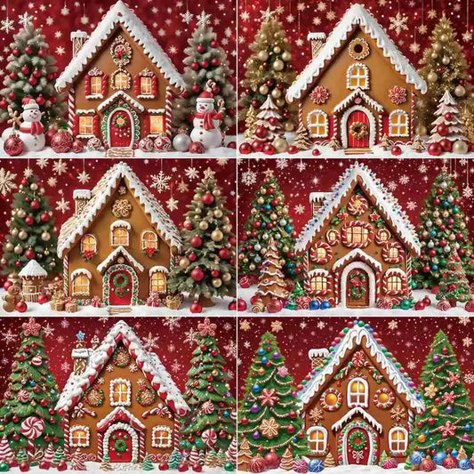 Holiday Magic 2025: Gingerbread House & Snowman Party Backdrop