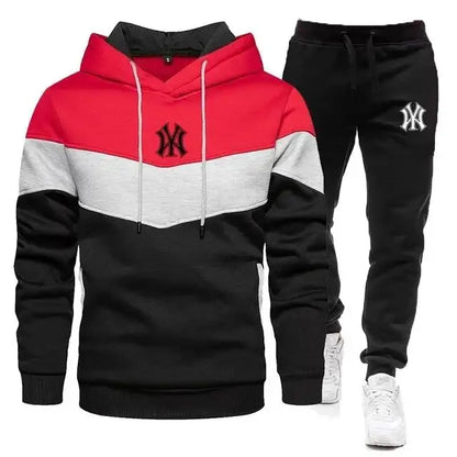 Men's Sets Spring Autumn Zipper Hoodie and Pants 2 Pieces Casual Tracksuit Male Brand Running Jogging Sportswear Suit