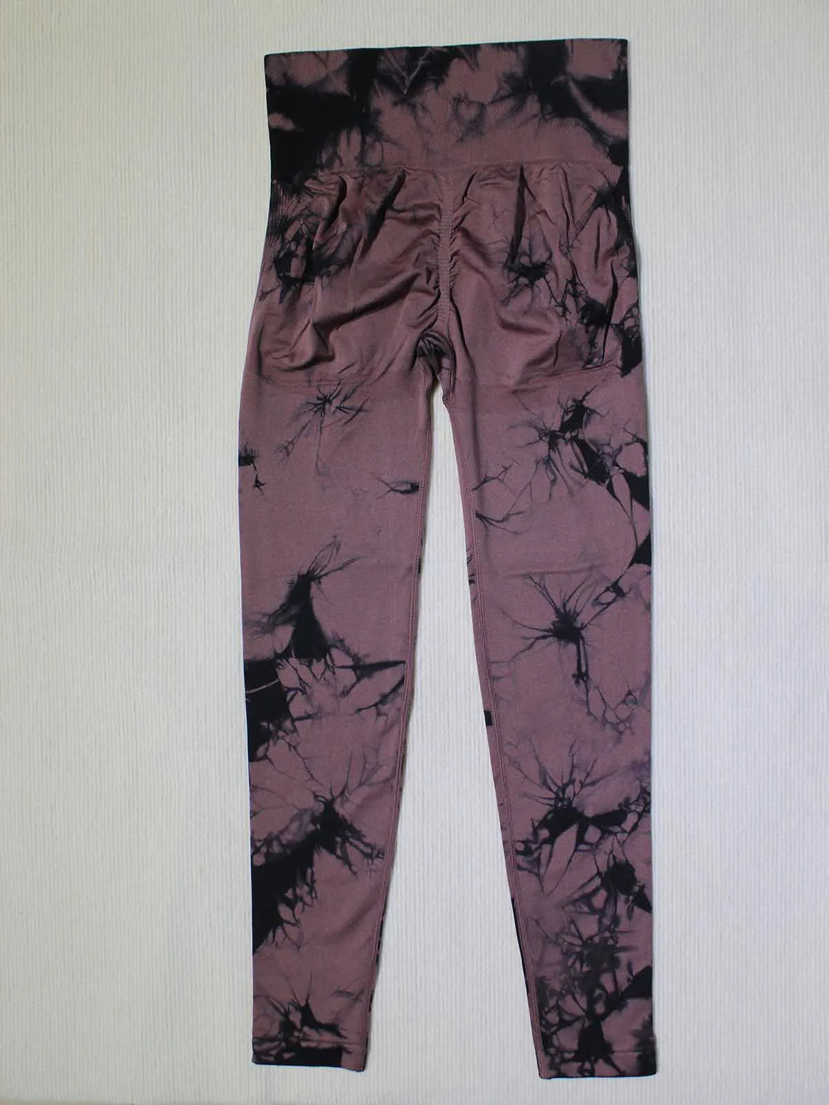 Ladies' Seamless Tie-Dye Scrunch Yoga Leggings: High-Waisted Workout Sports Pants