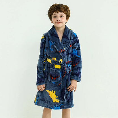 Children Flannel Pajamas Robe Autumn and Winter Kids ( Boy & Girl ) Sleepwear