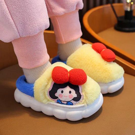 Children Winter Girls Plush Slippers  Indoor Kids