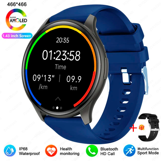 New 2025 Women & men Fashion 1.43 inches Bluetooth Call Smartwatch  AMOLED 466*466 HD Pixel Display Smart watches