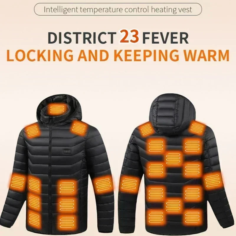 Smart Self-Heating 23 Areas Heated Jacket Men's Winter 2025