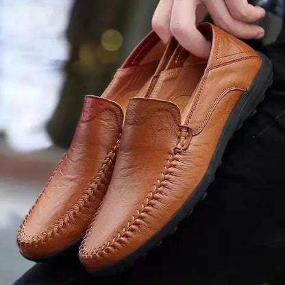 Men Leather Shoes Men Spring Loafers Slip on Business Casual Leather Shoes