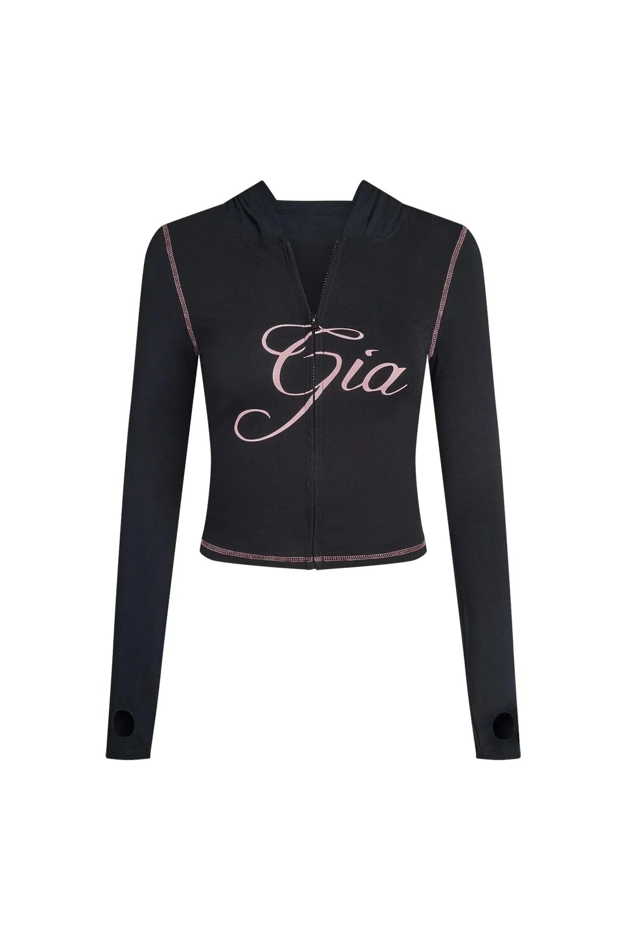 Trendy Hooded Zipper Monogram Suit