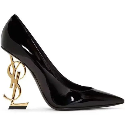 YSL.  Heel  Sexy Women's Leather sandals & shoes (High Heel )