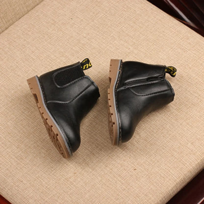 Autumn Winter Fashion Short Boots Soft Sole Waterproof Children's Boots Casual Solid Leather Boots Girl Boy Ankle Boot size 21-29