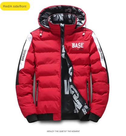 Men Autumn Winter Cotton Jacket Warm Comfortable Padded Thickened Down Jacket 2023 New Double-Sided Clothes Removable Cap M-5XL